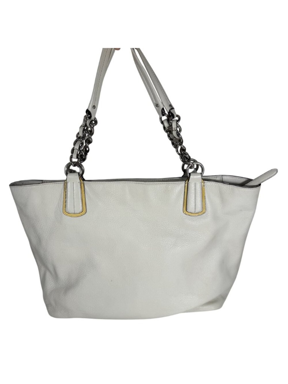 Coach Colette 16485 Tote Leather Shoulder Bag Chain Handle Tassel + Hang Tags - Picture 4 of 16